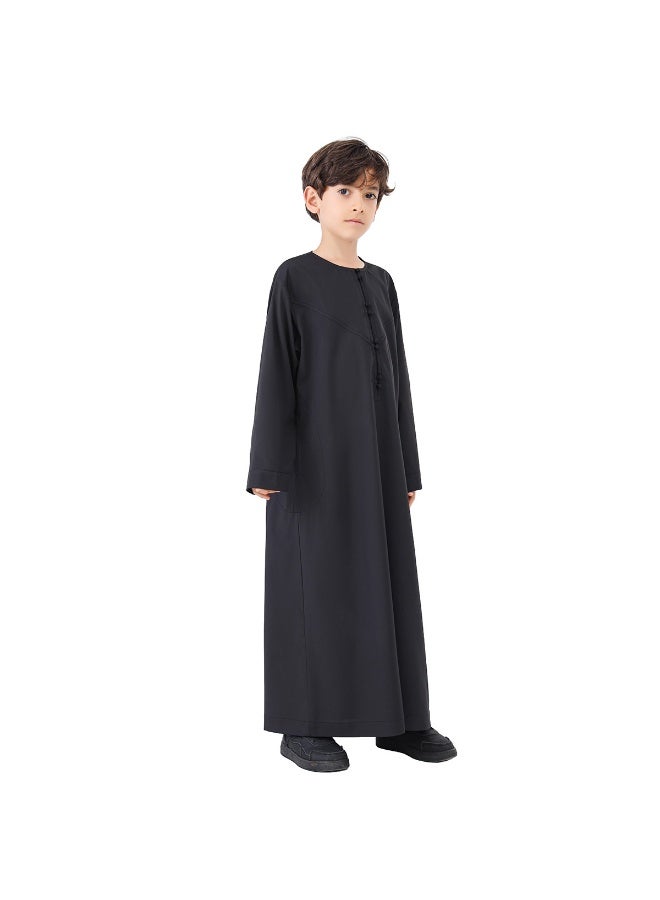 نيبمينينت Boy's Muslim Clothes Durable Kaftan Robe Dubai Long Gown Ethnic Clothes,1pc Soft Robe - Image 3