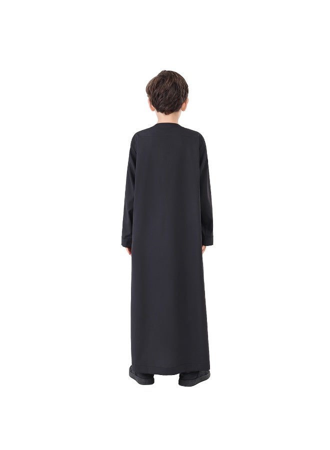 نيبمينينت Boy's Muslim Clothes Durable Kaftan Robe Dubai Long Gown Ethnic Clothes,1pc Soft Robe - Image 5
