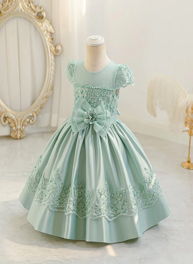 babyqlo Embroidered Satin Dress