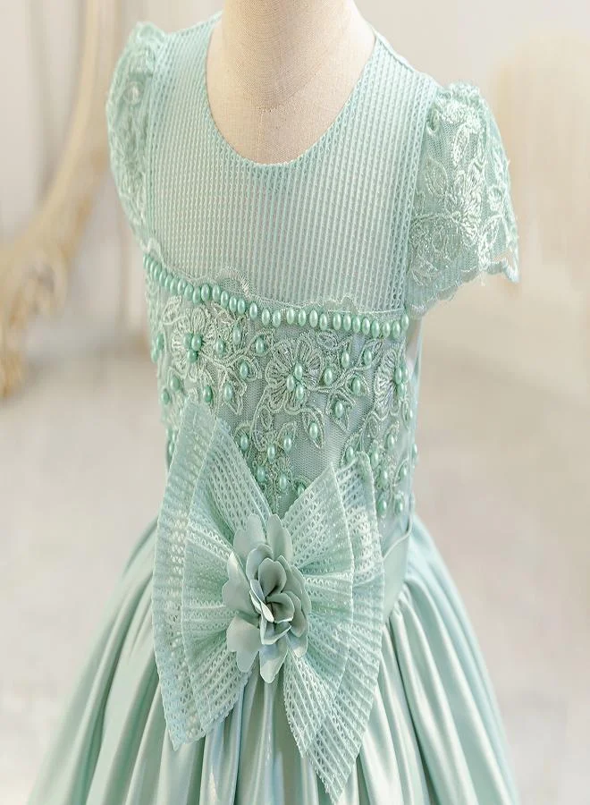 babyqlo Embroidered Satin Dress