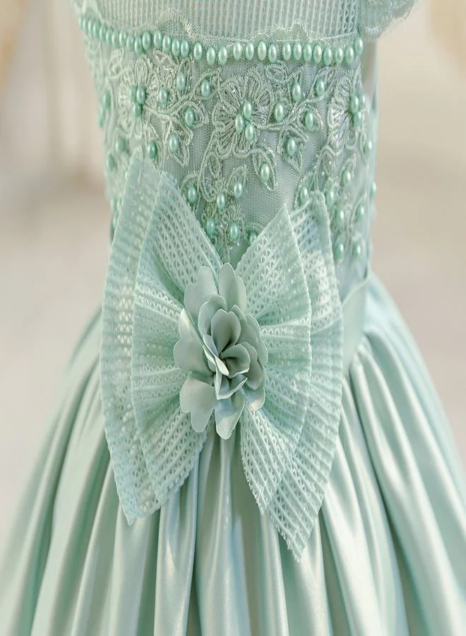 babyqlo Embroidered Satin Dress