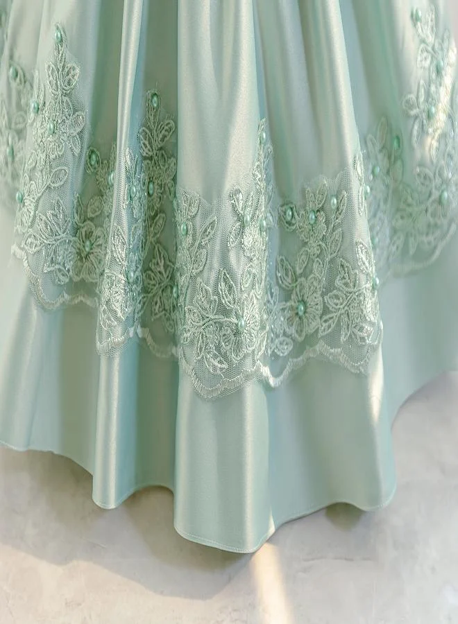 babyqlo Embroidered Satin Dress