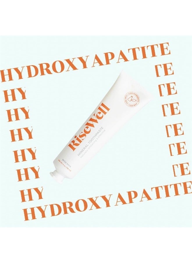 RiseWell - Mineral Toothpaste - Natural Hydroxyapatite Toothpaste - Fluoride-Free, SLS-Free, Natural Remineralizing Toothpaste for Sensitive Teeth - Made by Dentists Toothpaste, Wild Mint 4 Oz - Image 1