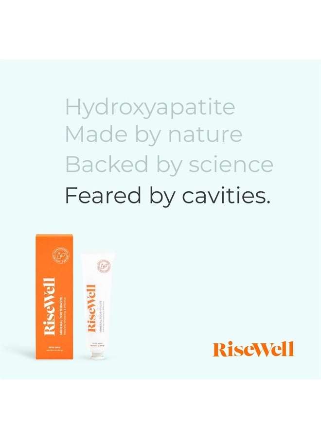 RiseWell - Mineral Toothpaste - Natural Hydroxyapatite Toothpaste - Fluoride-Free, SLS-Free, Natural Remineralizing Toothpaste for Sensitive Teeth - Made by Dentists Toothpaste, Wild Mint 4 Oz - Image 1