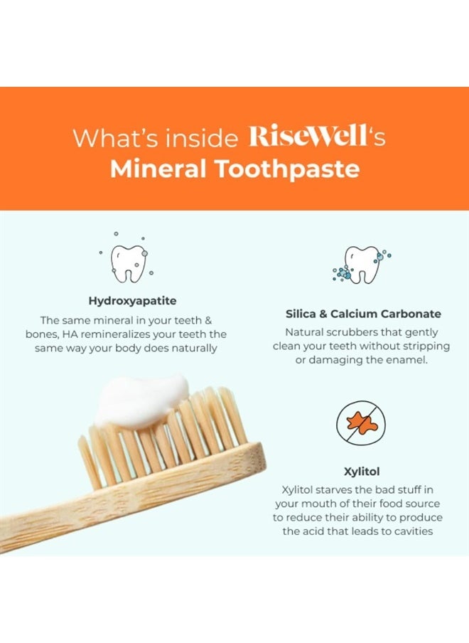 RiseWell - Mineral Toothpaste - Natural Hydroxyapatite Toothpaste - Fluoride-Free, SLS-Free, Natural Remineralizing Toothpaste for Sensitive Teeth - Made by Dentists Toothpaste, Wild Mint 4 Oz - Image 1