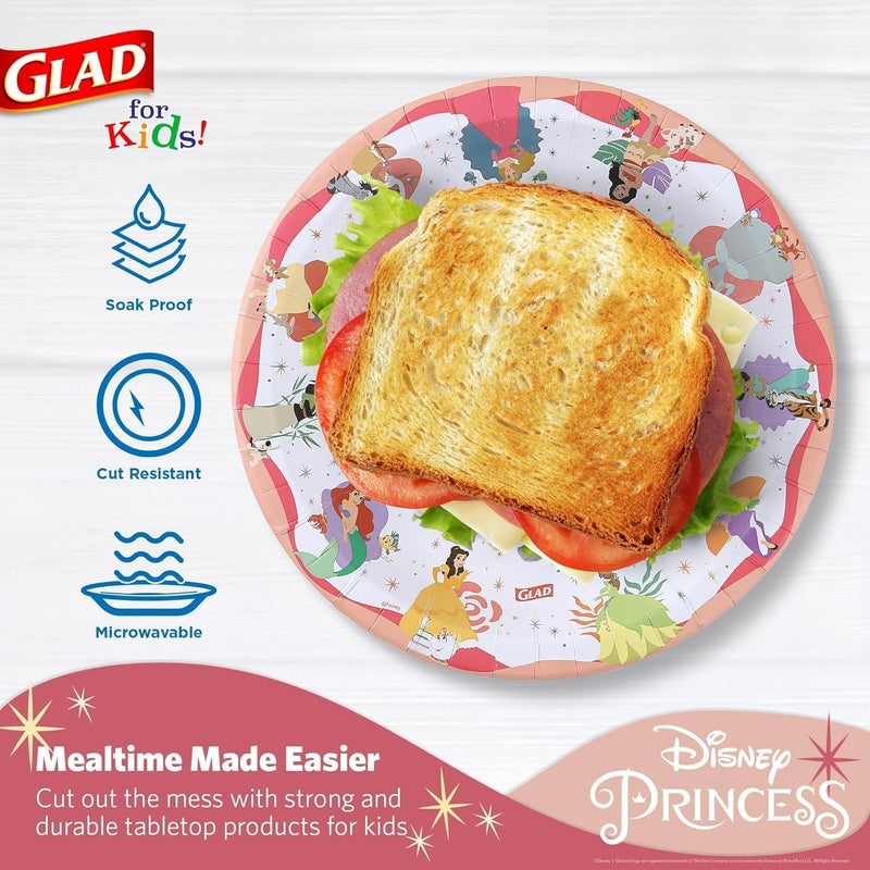 Glad for Kids Disney Mickey & Friends Disposable Paper Plates, Magic is in All of Us - Heavy Duty, Soak Proof, Microwavable, Kid-Friendly Snack Plates for Everyday Use, 8.5 Inch, 24 Count - 10 Pack - Image 3