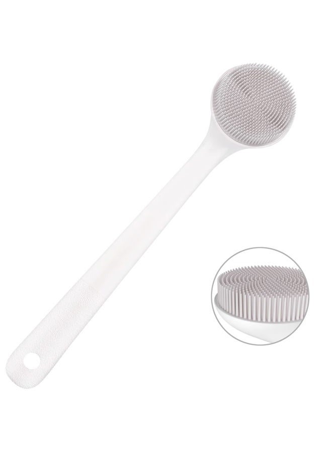 V-TOP Silicone Back Scrubber for Shower, Exfoliating Body Scrubber with Handle, Soft Shower Scrub Exfoliator Brush for Men and Women, BPA Free, Non-Slip (Grey) - Image 1