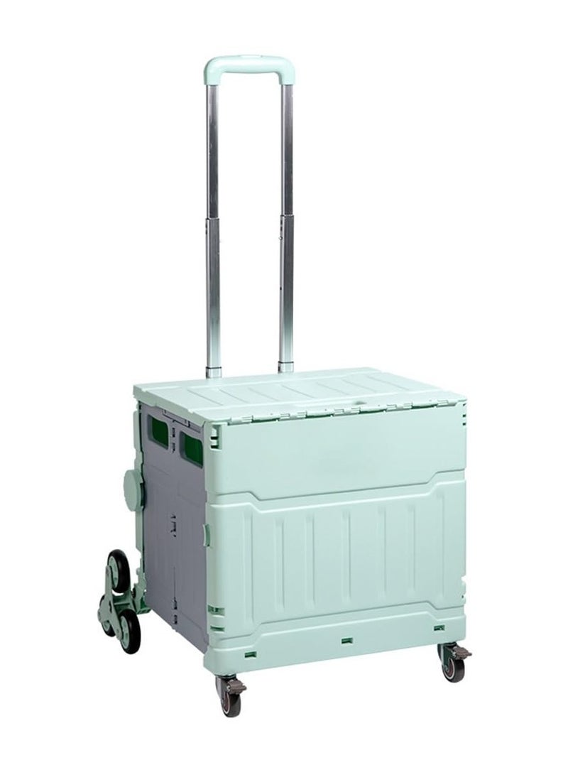 Arabest Box Storage Box Foldable Utility Cart with Stair Climbing Wheels, Rolling Shopping Trolley with Aluminum Alloy Telescopic Handle, Heavy Duty Handcart with Lid for Moving, Shopping Travel，Multifunctional Crate Shopping Cart  - Image 1