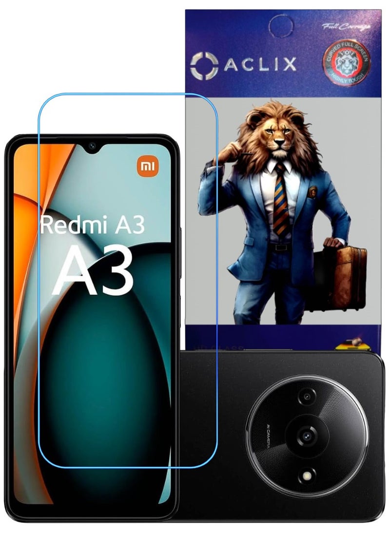 ACLIX Antistatic ESD Dustproof Premium Quality High Definition Clear Tempered Glass Screen Protector Designed For Xiaomi Redmi A3 - Image 1
