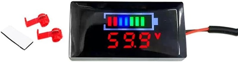 DC 7V 100V فولتميتر رقمي مع شاشة LCD و إنذار أمان لاختبار بطارية الدراجة النارية والمركبات الكهربائية باللون الأحمر - Image 1