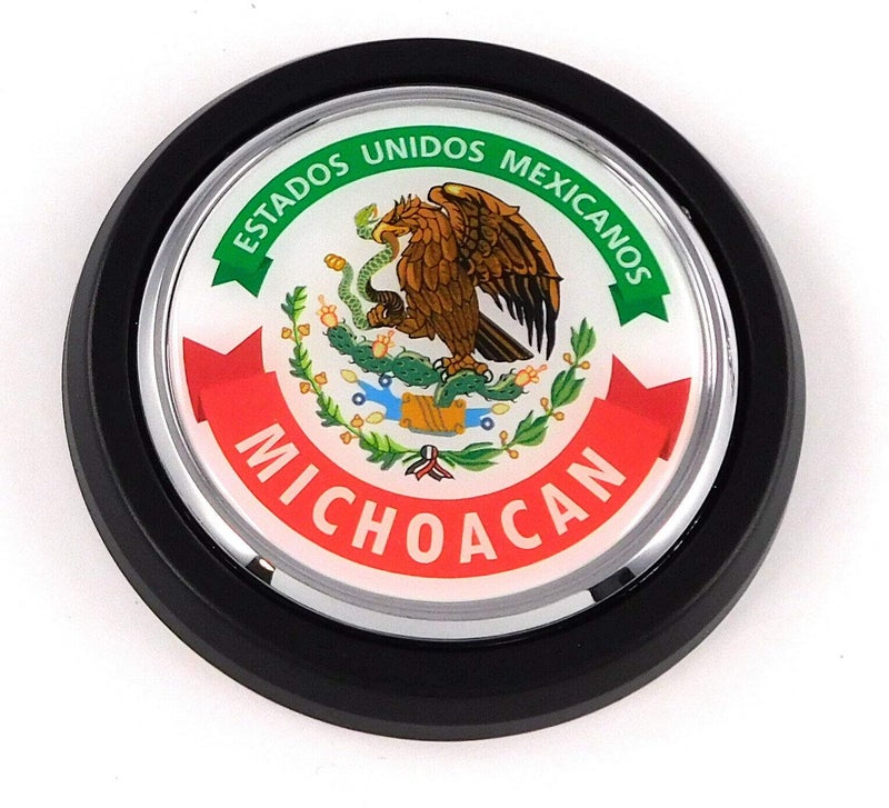 Car Chrome Decals Michoacan Mexico Car Truck Grill Black Badge 3.5" grille chrome emblem - Image 2