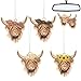 ANGOLIO 4Pcs Highland Cow Air Freshener Car Hanging Gifts for Women Funny Highland Cow Print Car Accessories Hanging Ornament Vent Decoration Aromatic for Party Supplies Cute Aromatic Accessories - Image 2