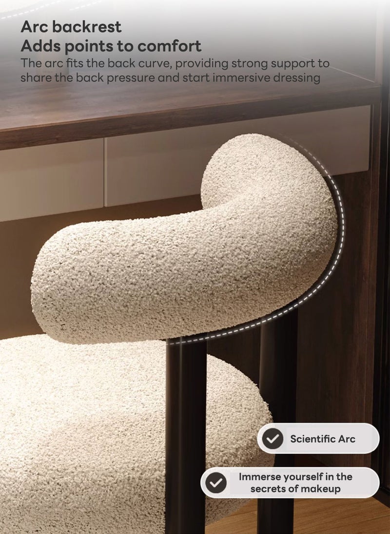 Sharpdo Makeup Chair for Bedroom, Vanity Bench Lambskin Dressing Stool for Master Bedroom, 42×50×72CM  - Image 2