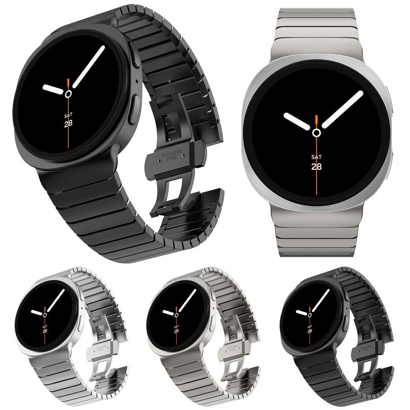 For Samsung Galaxy Watch8 / Watch8 Classic One Beads erfly Buckle Stainless Steel Watch Band(Black) - Image 5