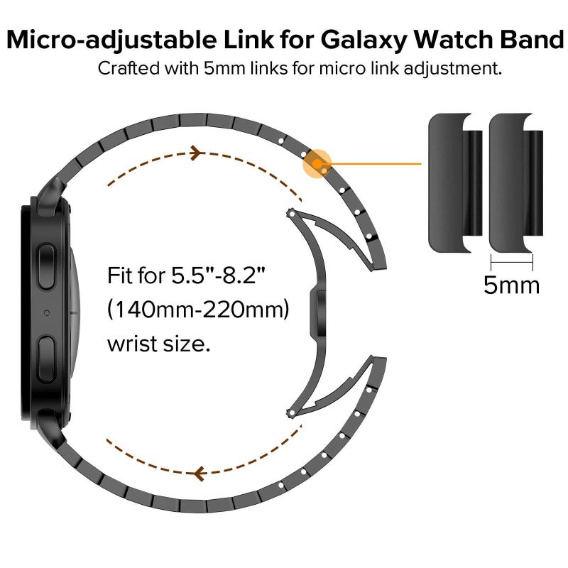 For Samsung Galaxy Watch8 / Watch8 Classic One Beads erfly Buckle Stainless Steel Watch Band(Black) - Image 3