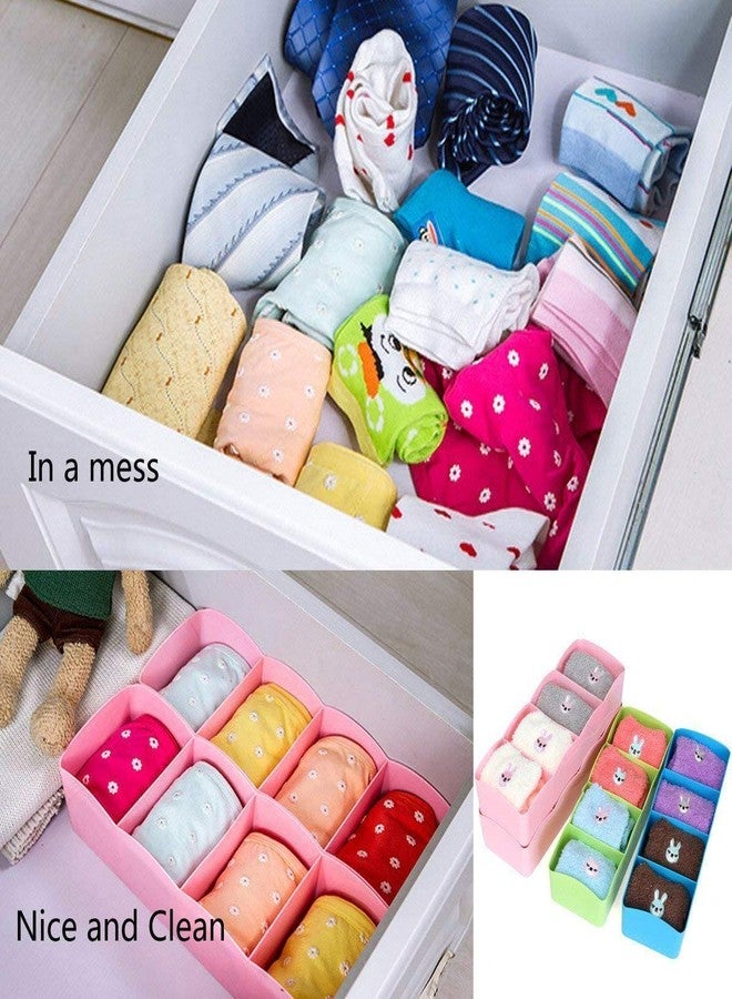 JALCON Plastic Socks Undergarments Clothing Storage Drawer Organizer Set of 4, 5-Compartments Innerwear Socks Storage Drawer Organizer 4PCS (Colour May Vary) (Made in India) - Image 5