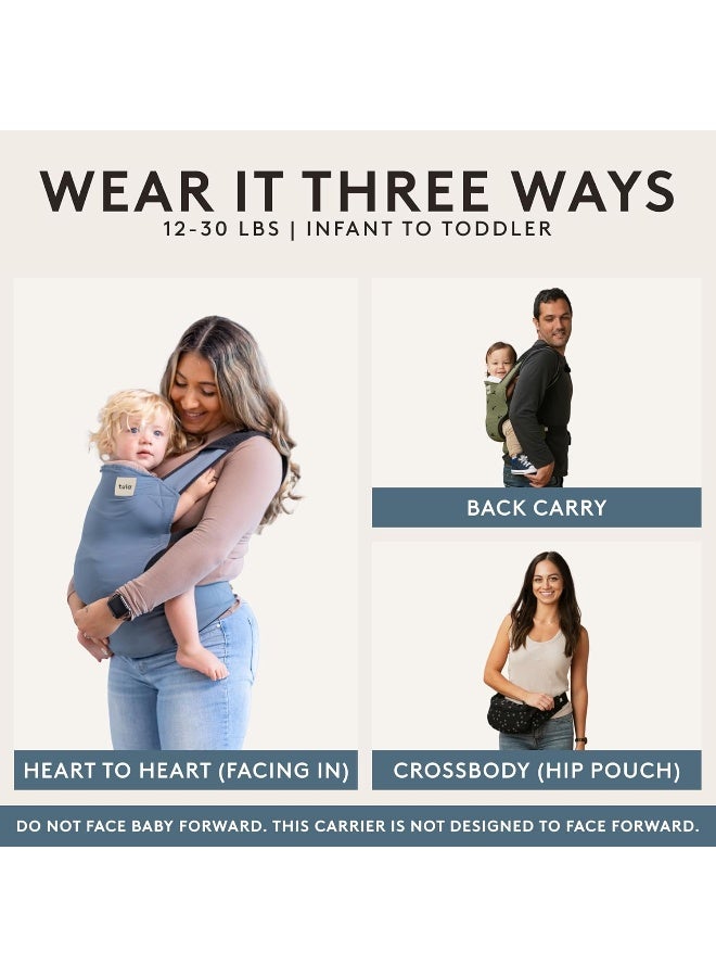 Tula Ba Lite Compact Baby Carrier, Ultra Compact and Lightweight, Convenient Carry Pouch, Ergonomic and Multiple Positions for 12 â€“ 30 pounds (Slate) - Image 4