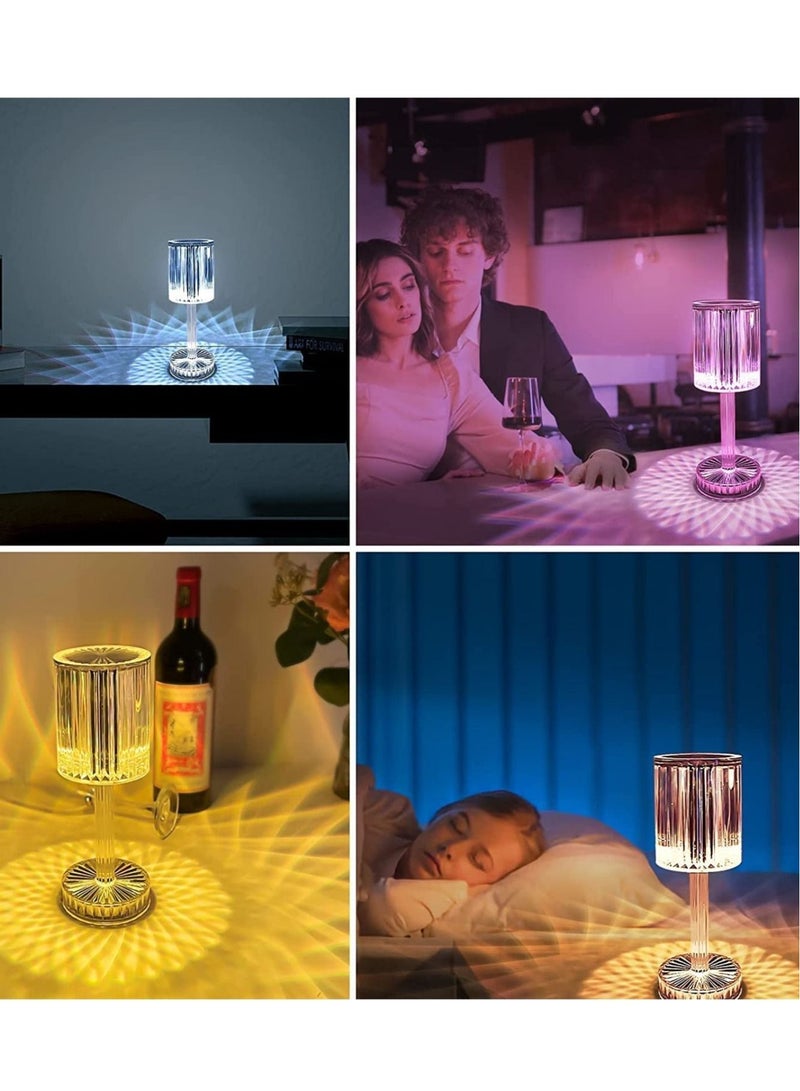 ELTRAZONE مصباح كريستال غاتسبي مع تحكم باللمس، مصباح RGB يتغير لونه بـ 16 لون، مصباح طاولة أكريليك مع جهاز تحكم عن بعد، مصباح ماسي لطاولة السرير، لغرفة المعيشة، غرفة النوم، ديكور الحفلات - Image 4