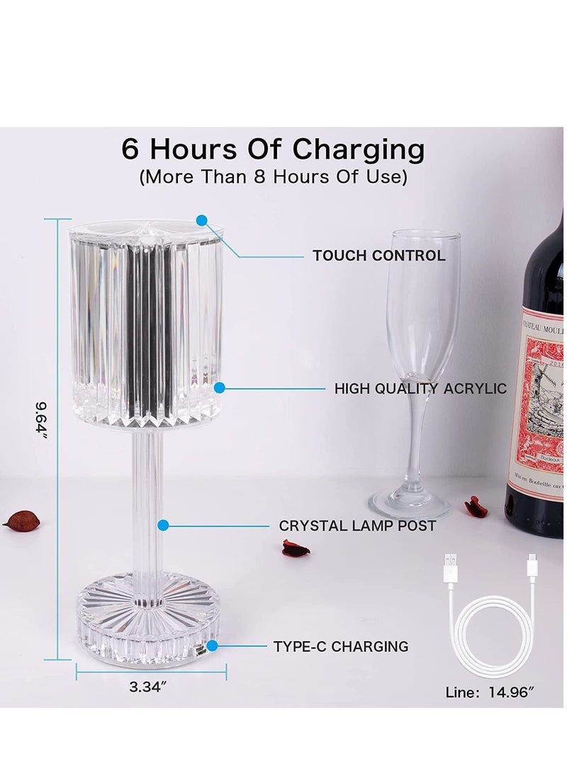 ELTRAZONE مصباح كريستال غاتسبي مع تحكم باللمس، مصباح RGB يتغير لونه بـ 16 لون، مصباح طاولة أكريليك مع جهاز تحكم عن بعد، مصباح ماسي لطاولة السرير، لغرفة المعيشة، غرفة النوم، ديكور الحفلات - Image 5