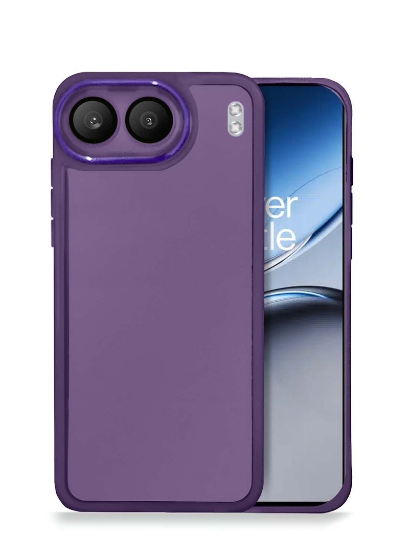 Wtech OnePlus Nord 4 5G 2024 Soft Transparent TPU Silicone Ultra Thin Phone Stylish Electroplated Camera Border Back Case Cover - Eggplant Purple - Image 1