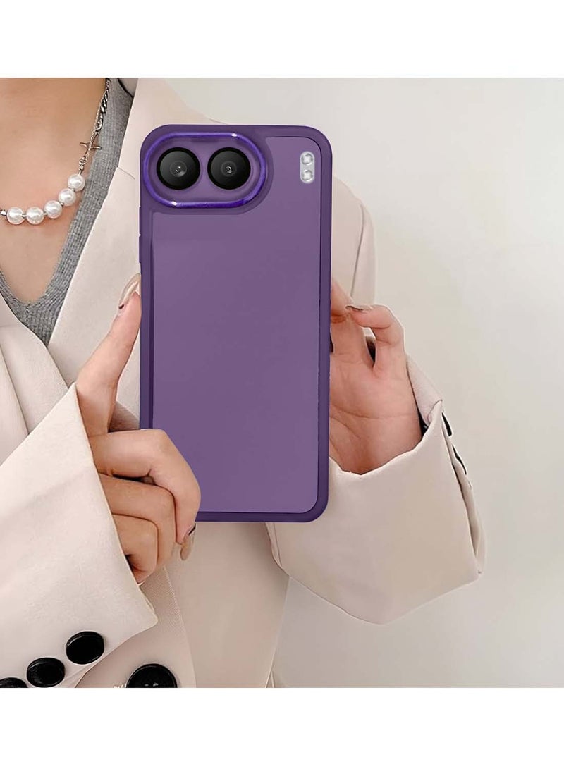 Wtech OnePlus Nord 4 5G 2024 Soft Transparent TPU Silicone Ultra Thin Phone Stylish Electroplated Camera Border Back Case Cover - Eggplant Purple - Image 4