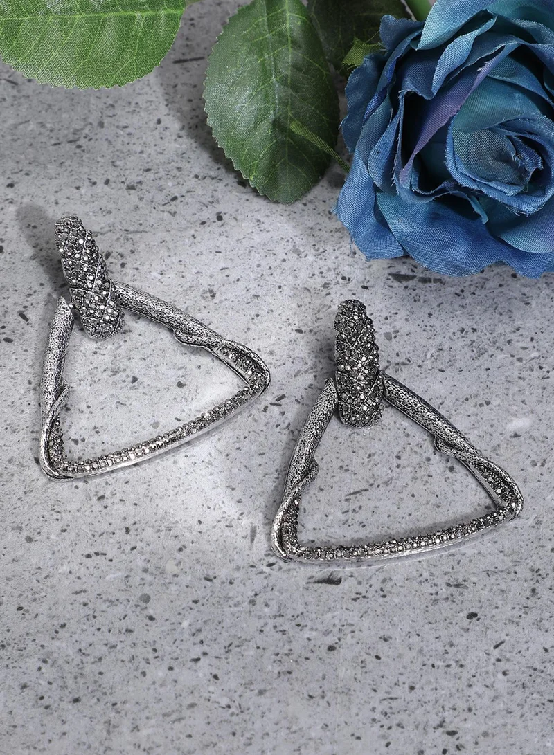 Sohi  Crystal Triangle Vine Artificial Drop Earring Jewellery for Women | Best Price UAE