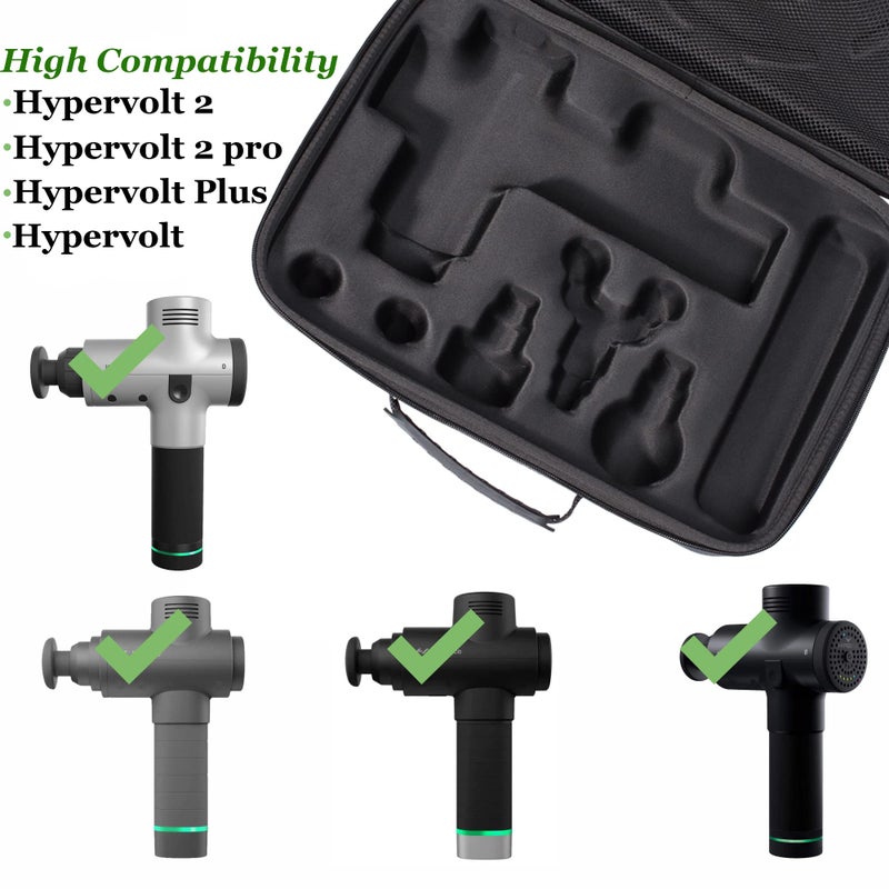 BUBM Case for Hypervolt 2 Pro/Hypervolt Plus with 5 Head Attachments,Waterproof Shock Resistant Carrying Case for Hyperice Hypervolt Massage Device