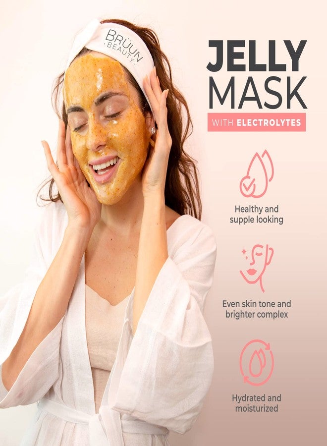 BRÜUN Jelly Mask Jar 24k Gold Mandelic AC AHA Peel-Off Face Care Rubber Mask | 23 fl oz Skin Care Moisturizing Gel Mask Jar Spa Set - Image 2