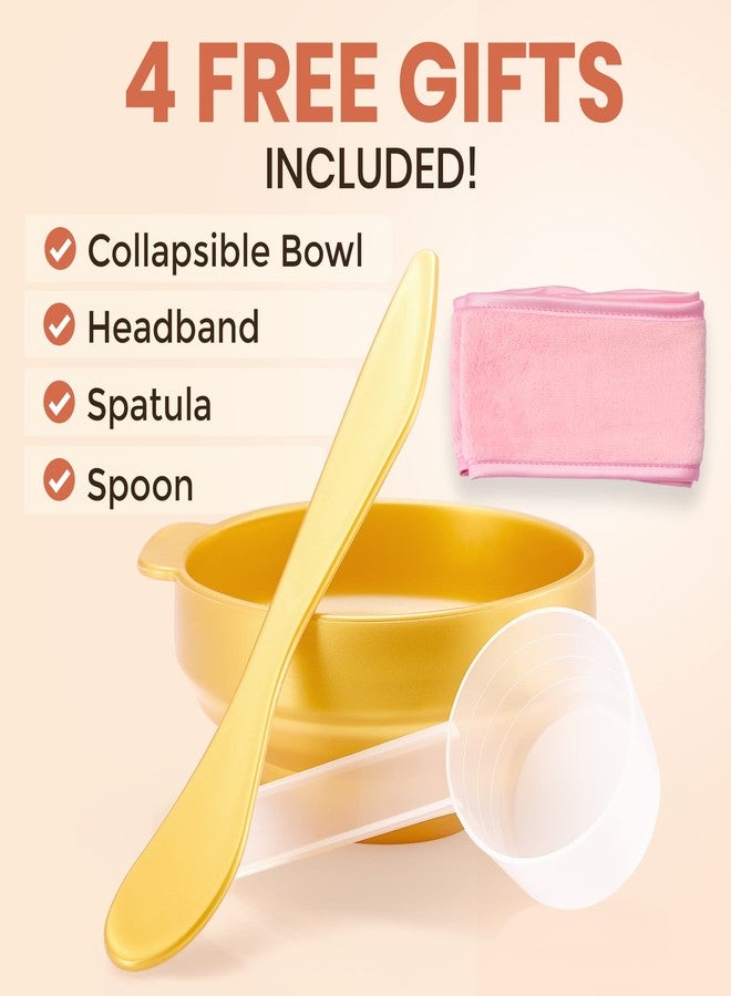 BRÜUN Jelly Mask Jar 24k Gold Mandelic AC AHA Peel-Off Face Care Rubber Mask | 23 fl oz Skin Care Moisturizing Gel Mask Jar Spa Set - Image 1