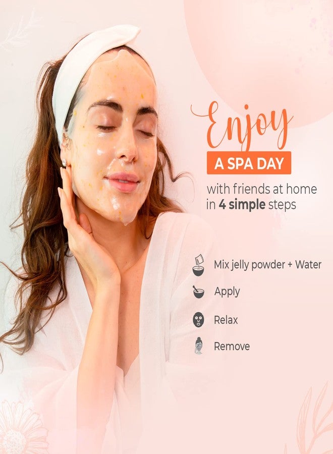 BRÜUN Jelly Mask Jar 24k Gold Mandelic AC AHA Peel-Off Face Care Rubber Mask | 23 fl oz Skin Care Moisturizing Gel Mask Jar Spa Set - Image 3