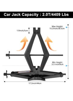 Bamboo Scissor Jack for Car - 2 Ton (4409 lbs) Car Jack Kit with Saving Effort Ratchet Design,Car Tire Jack for Auto/SUV/MPV (2 Ton)  - Image 2
