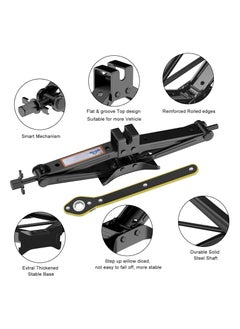 Bamboo Scissor Jack for Car - 2 Ton (4409 lbs) Car Jack Kit with Saving Effort Ratchet Design,Car Tire Jack for Auto/SUV/MPV (2 Ton)  - Image 4