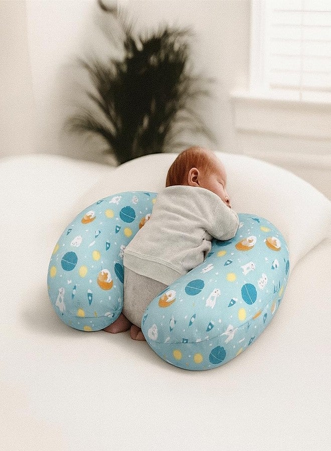 Proliva وسادة بروليفا للرضاعة الطبيعية للأطفال حديثي الولادة مع غطاء قابل للفصل، وسادة الرضاعة الطبيعية ووسادة الأمومة، مجموعة دعم لوسادة الرضاعة الطبيعية وسرير الأم (كلب - فيروزيس) - Image 1