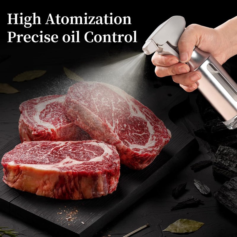 Micyples Oil Sprayer for Cooking,Stainless Steel Olive Oil Mister for Air Fryer Frosted Oil Dispenser Bottles Fat Reduction Glass Oil Spray Pot 6.35oz(180ml) Capacity - Image 3