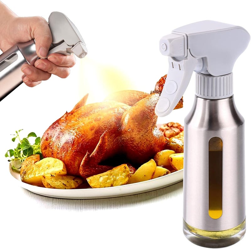 Micyples Oil Sprayer for Cooking,Stainless Steel Olive Oil Mister for Air Fryer Frosted Oil Dispenser Bottles Fat Reduction Glass Oil Spray Pot 6.35oz(180ml) Capacity - Image 1