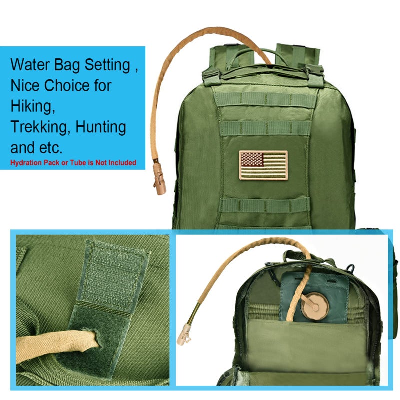 CVLIFE Tactical Backpack Military Army Rucksack 60L Large Assault Pack Detachable Molle Bag, Army Green - Image 4