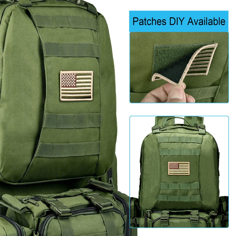 CVLIFE Tactical Backpack Military Army Rucksack 60L Large Assault Pack Detachable Molle Bag, Army Green - Image 5