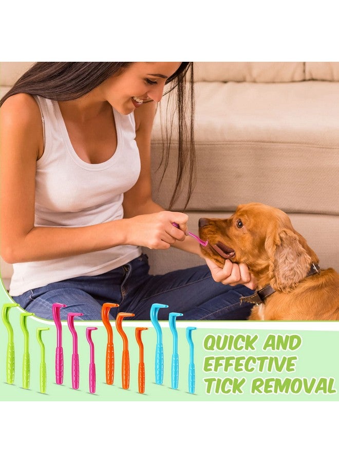 Kittmip 24 Pcs Tick Remover Plastic Tick Remover Tools Tick Puller Removal Tick Grabber For Dogs Cats Humans, 3 Sizes (Blue, Green, Orange, Rose Red) - Image 4