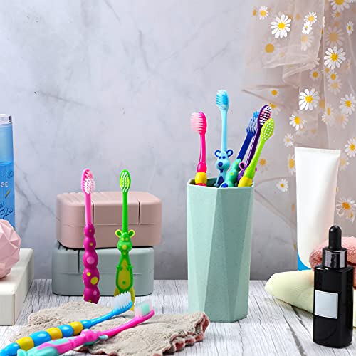 Lauwell 12-Piece Toddler Toothbrush Pack - Kids Toothbrushes with Covers, Suction Cup, Soft Bristles, Animal Design for Sensitive Teeth - Image 4