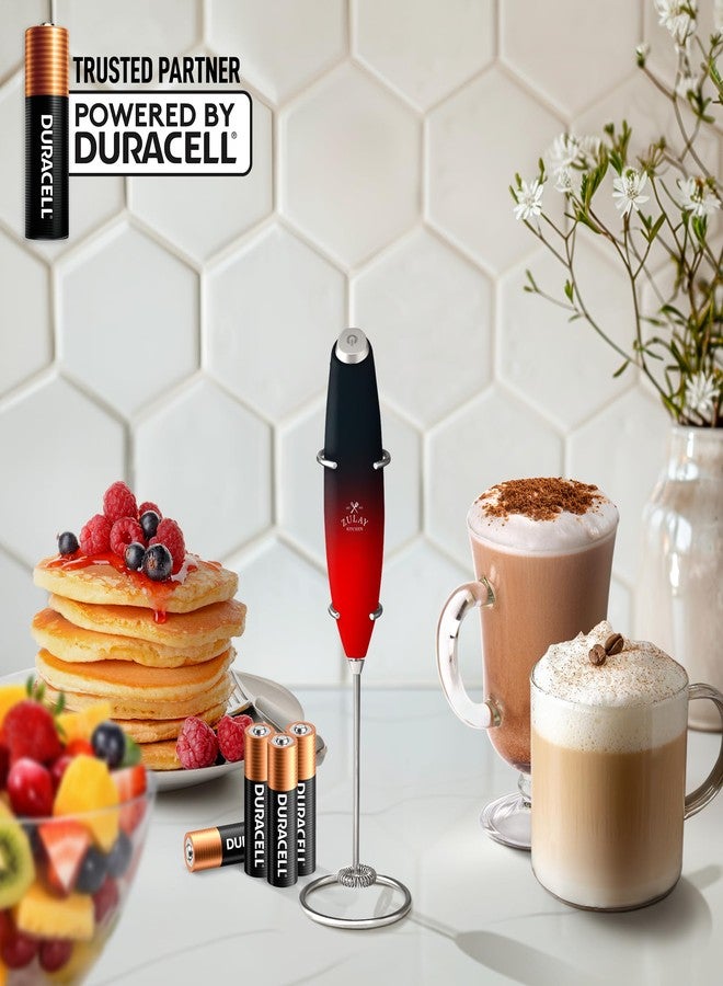 Zulay Kitchen ZK Milk Frother OG w Stand - Black n Red Blend - 4B - Image 5