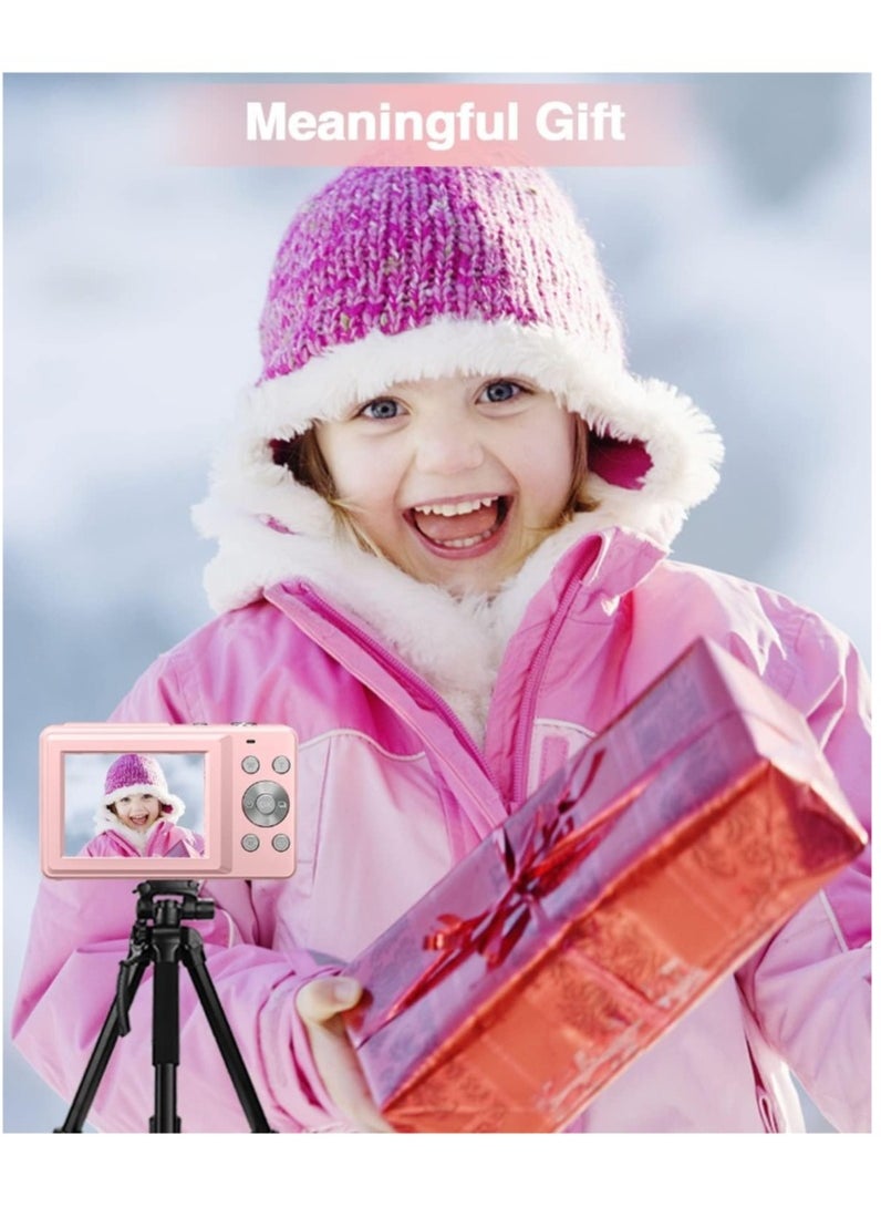 Generic Digital Camera, FHD 1080P Kids Camera, 44MP Point And Shoot Digital Cameras With 32GB Memory Card And Two Batteries, 16X Zoom , Lanyard, Compact Size Camera, Gift for Boys/Girls (Pink)  - Image 5