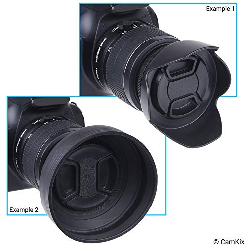 CamKix 77mm Set of 2 Camera Lens Hoods and 1 Lens Cap - Rubber (Collapsible) + Tulip Flower - Sun Shade/Shield - Reduces Lens Flare and Glare - Blocks Excess Sunlight for Enhanced Photography and Video Foo - Image 3