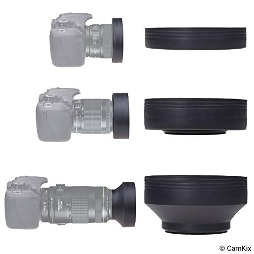 CamKix 77mm Set of 2 Camera Lens Hoods and 1 Lens Cap - Rubber (Collapsible) + Tulip Flower - Sun Shade/Shield - Reduces Lens Flare and Glare - Blocks Excess Sunlight for Enhanced Photography and Video Foo - Image 5