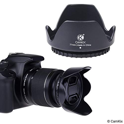 CamKix 77mm Set of 2 Camera Lens Hoods and 1 Lens Cap - Rubber (Collapsible) + Tulip Flower - Sun Shade/Shield - Reduces Lens Flare and Glare - Blocks Excess Sunlight for Enhanced Photography and Video Foo - Image 4