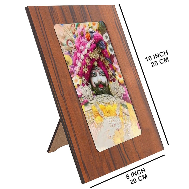 Indo Trends Global Indo Trends Global Khatu Shyam Baba Ji Photo Frame for Table Desk Hare Ka Sahara Khatu Shyam for Mandir Office Home Picture Size 5x7 Inch GR1125  - Image 2