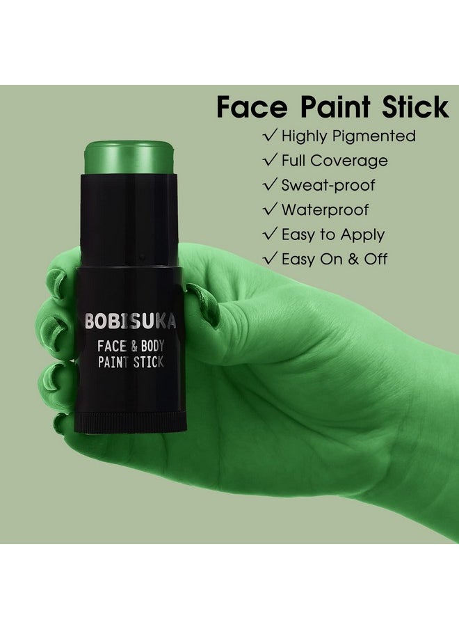 BOBISUKA - Green Face Paint Stick, Waterproof Dark Green Eye Black Body Paint Sticks For Sports, Painting Kit For Halloween Makeup Zombie Witch Camo Hulk Cosplay Special Effects Sfx Costume - Image 1