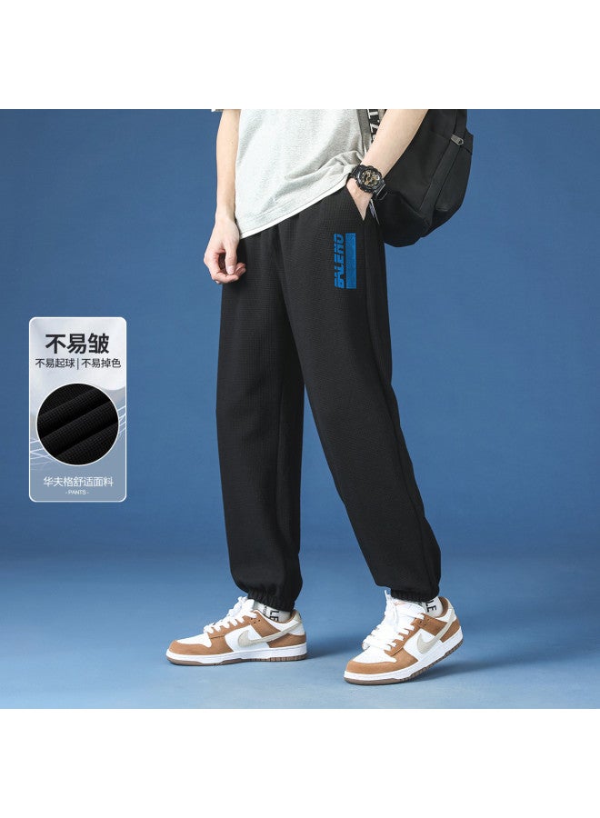 Baleno Spring/autumn Waffle-knit Comfort Pants - Casual Loose Fit, Versatile, Effortlessly Stylish Outdoor Sportswear Joggers - Image 2