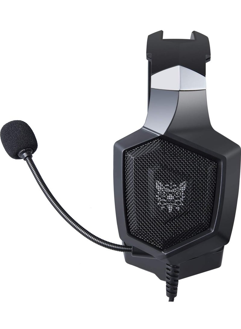 onikuma ONIKUMA K8 portable portable anti-noise super bass headphones for laptop and laptop with extendable headband, USB-A, black  - Image 5