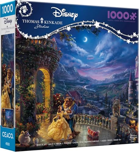 Ceaco - Thomas Kinkade - Disney - Beauty & The Beast Dancing in The Moonlight - 1000 Piece Jigsaw Puzzle - Image 3
