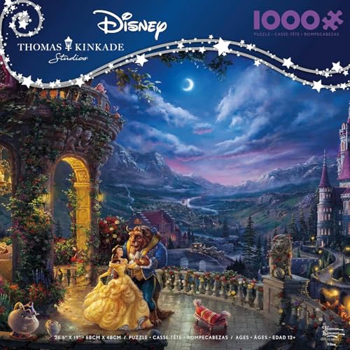 Ceaco - Thomas Kinkade - Disney - Beauty & The Beast Dancing in The Moonlight - 1000 Piece Jigsaw Puzzle - Image 2